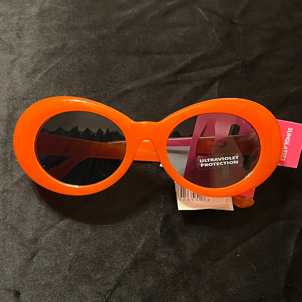 Bold Burnt-Orange Oval Ultraviolet Protection  Sunglasses